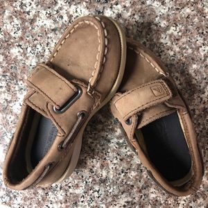 Little Boy Dark Leather Sperrys